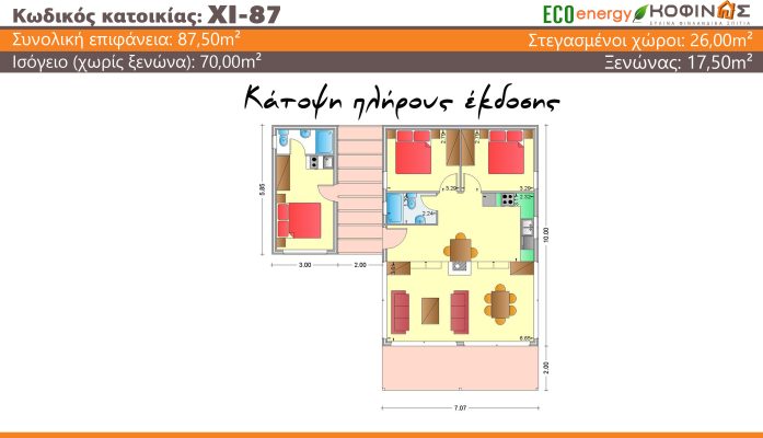 Prokataskeuasmena spitia KOFINAS SA, Energy apodosi, antiseismic, xamili katanalwsi, villa, oikologiki katoikia