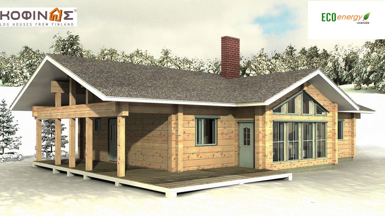 1-story log house XI-130, total surface of 130,00 m²2