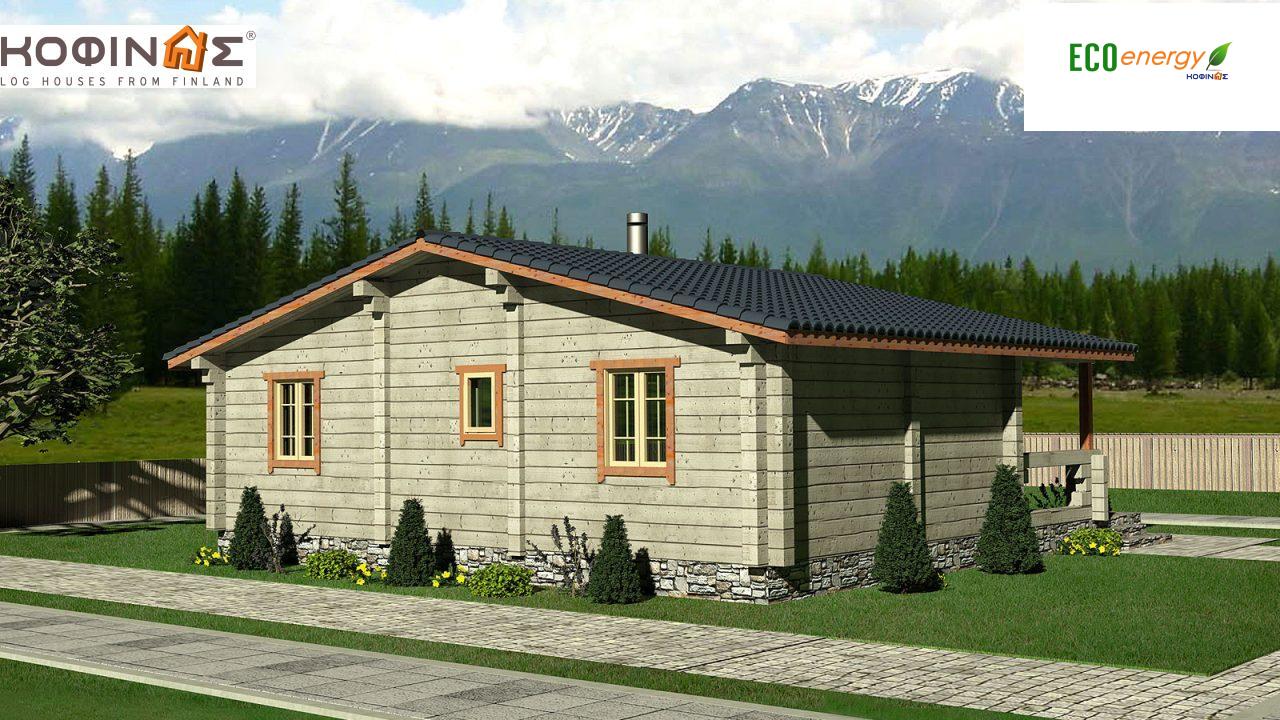 1-story log house XI-69, total surface of 69,00 m²1