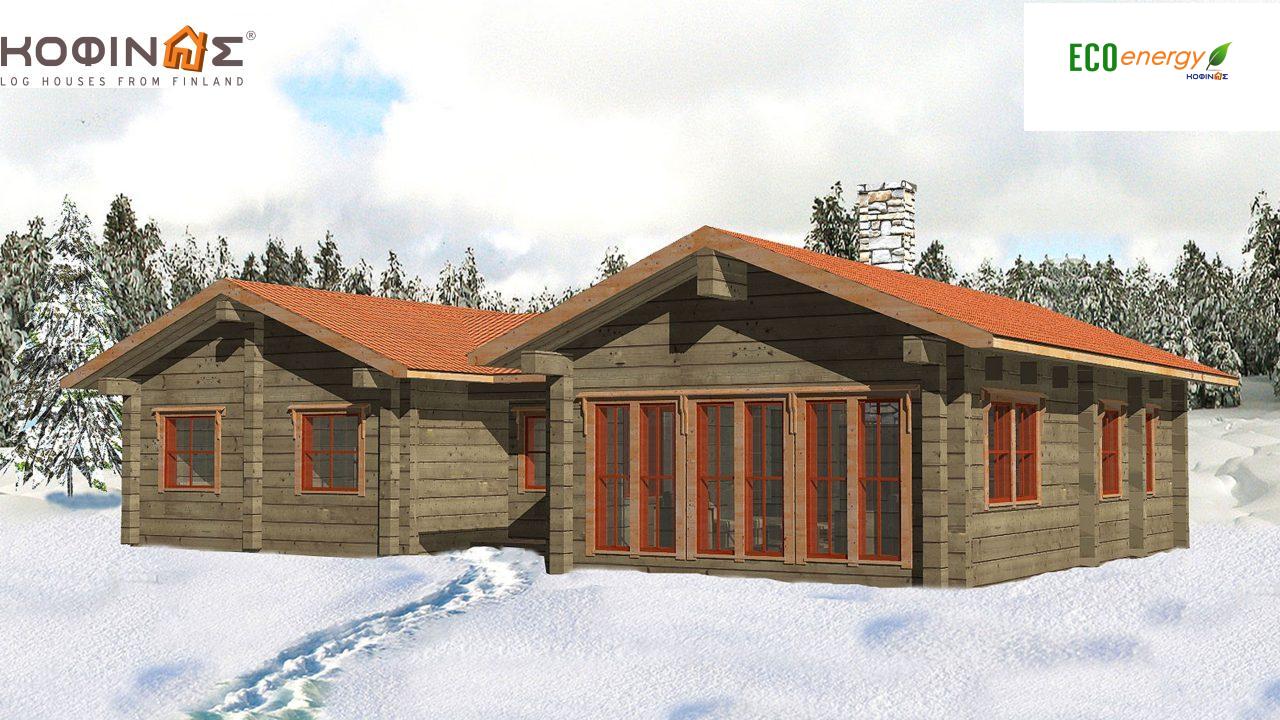 1-story log house XI-95, total surface of 95,00 m²0