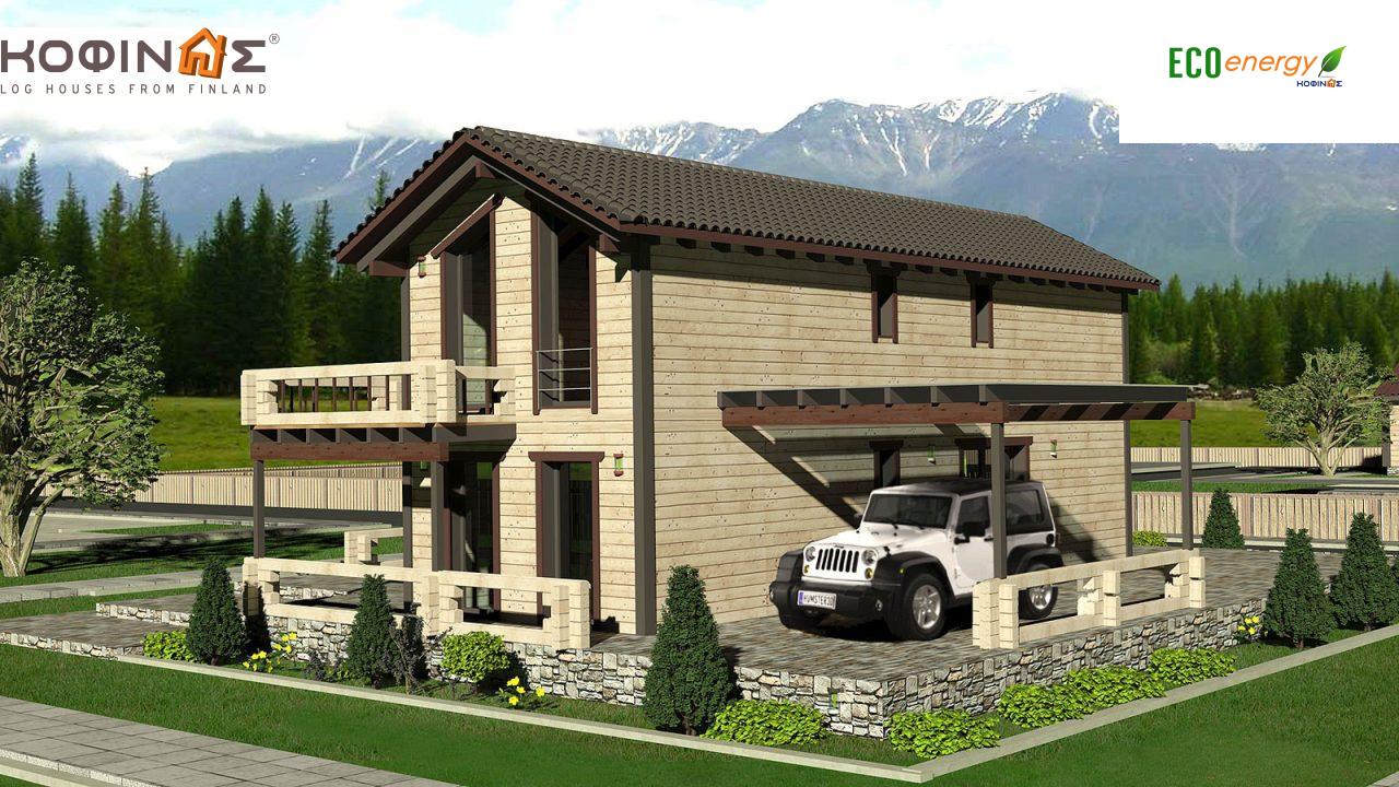 2-story log house XD-141, total surface of 141,70 m²2