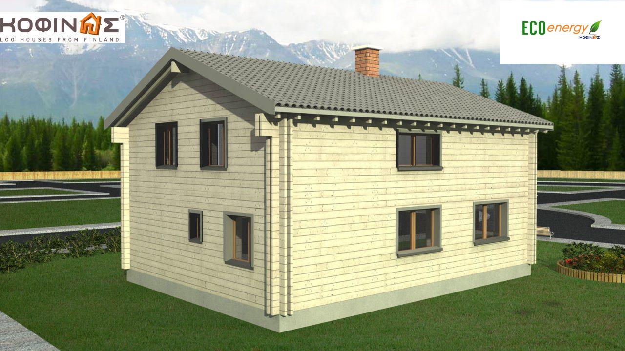 2-story log house XD-160, total surface of 160,40 m²1