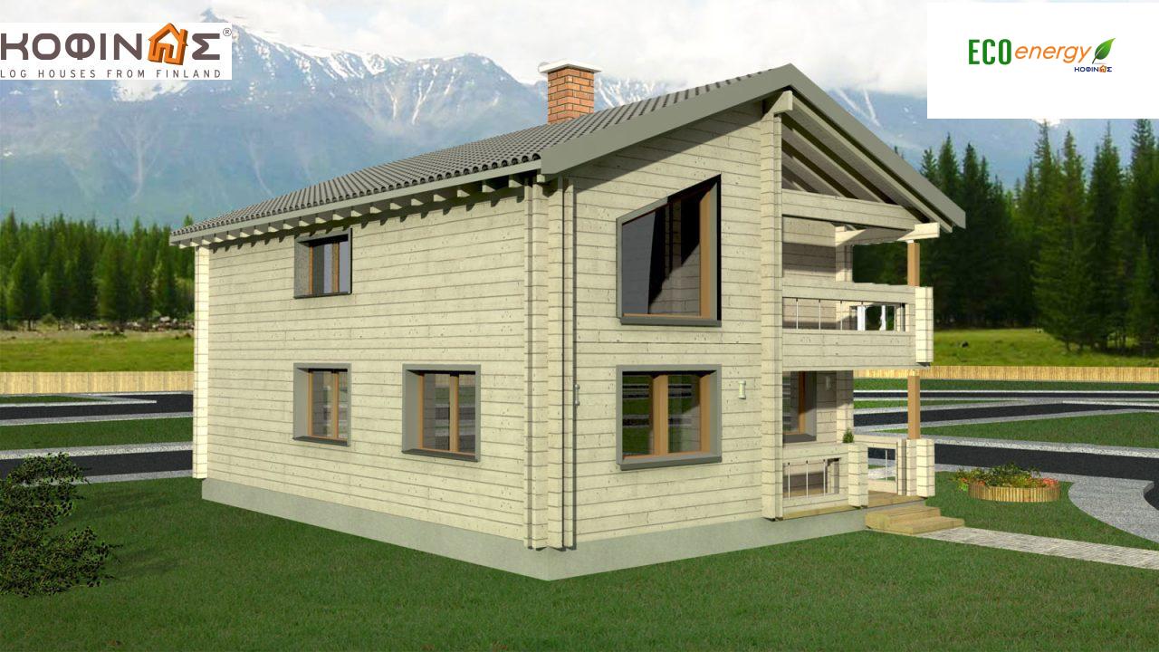 2-story log house XD-160, total surface of 160,40 m²2