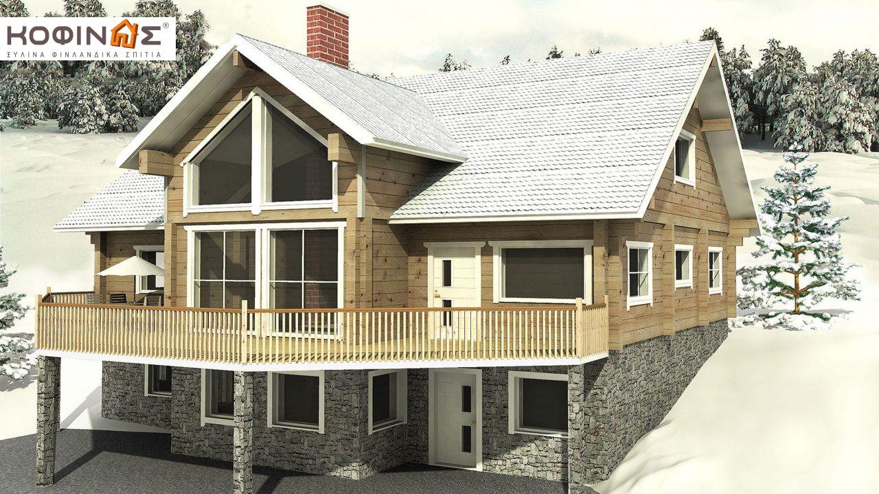 Einstöckiges Holzhaus mit Dachgeschoss XIS-270, Gesamtfläche von 270,20 m². featured image