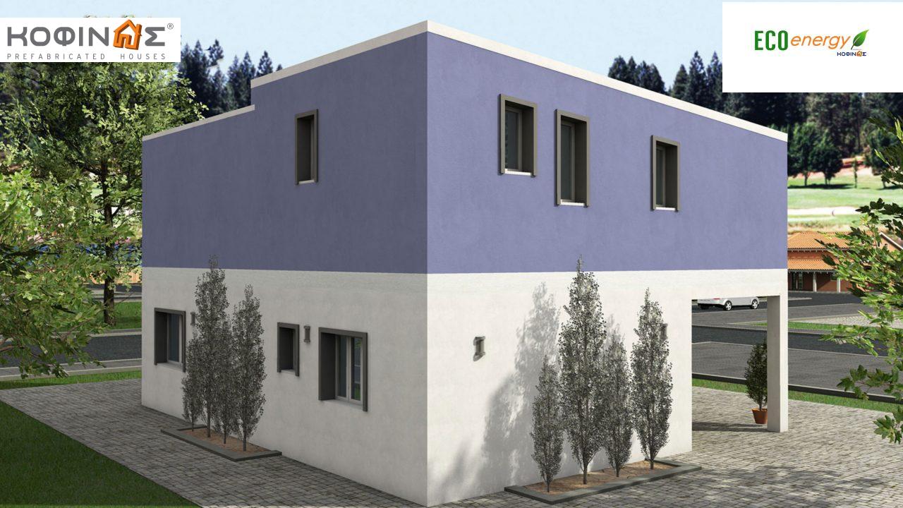 2-story house D-128a, total surface of 128,60 m²,covered roofed areas 14.37 m²,balconies 25.75 m²0