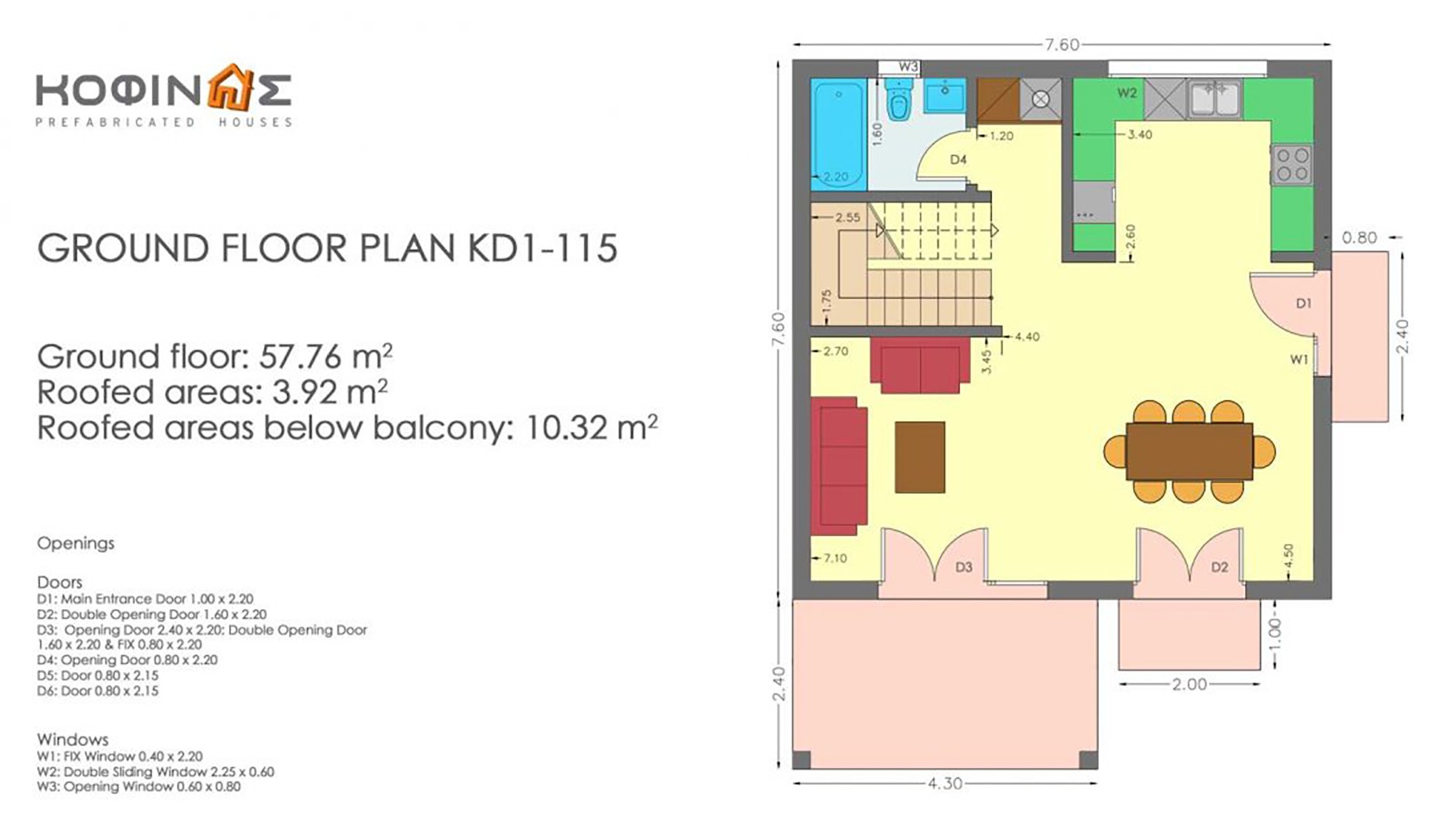 Two story house, KD1-115 (115,52 m²)