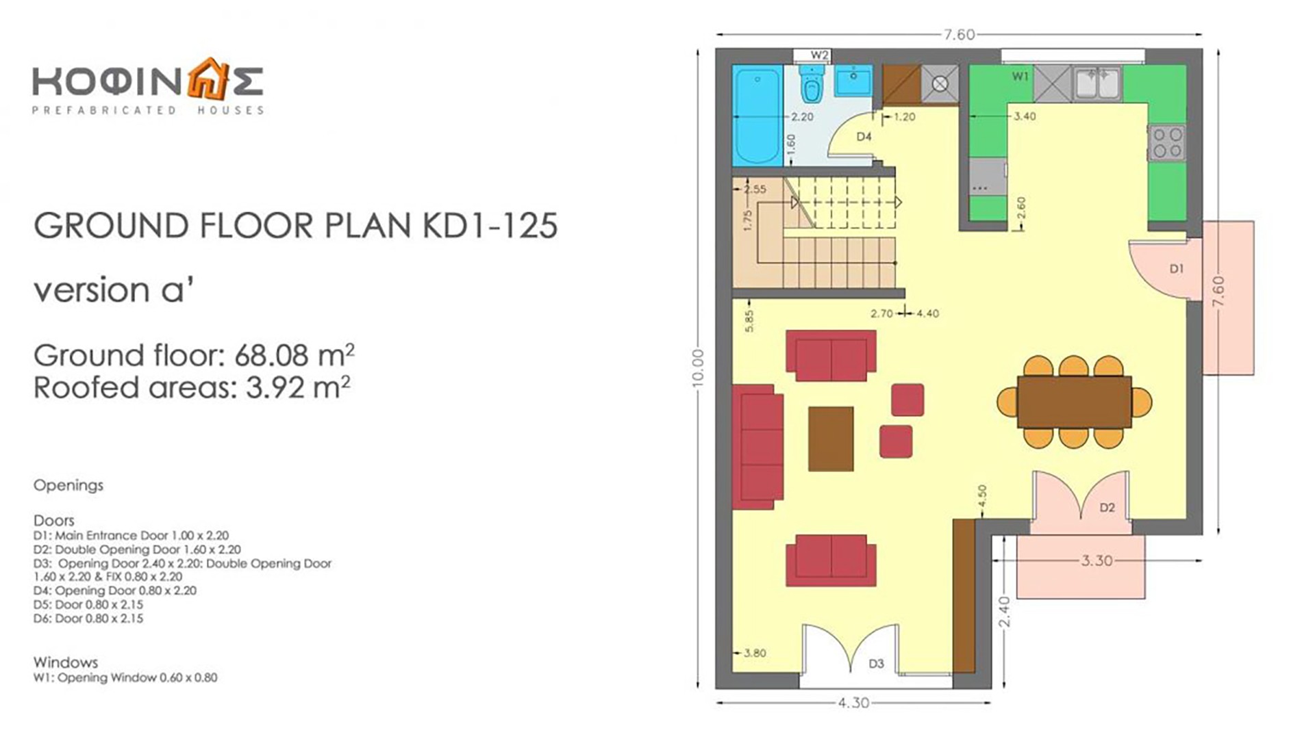 Two story house, KD1-125 (125,84 m²)