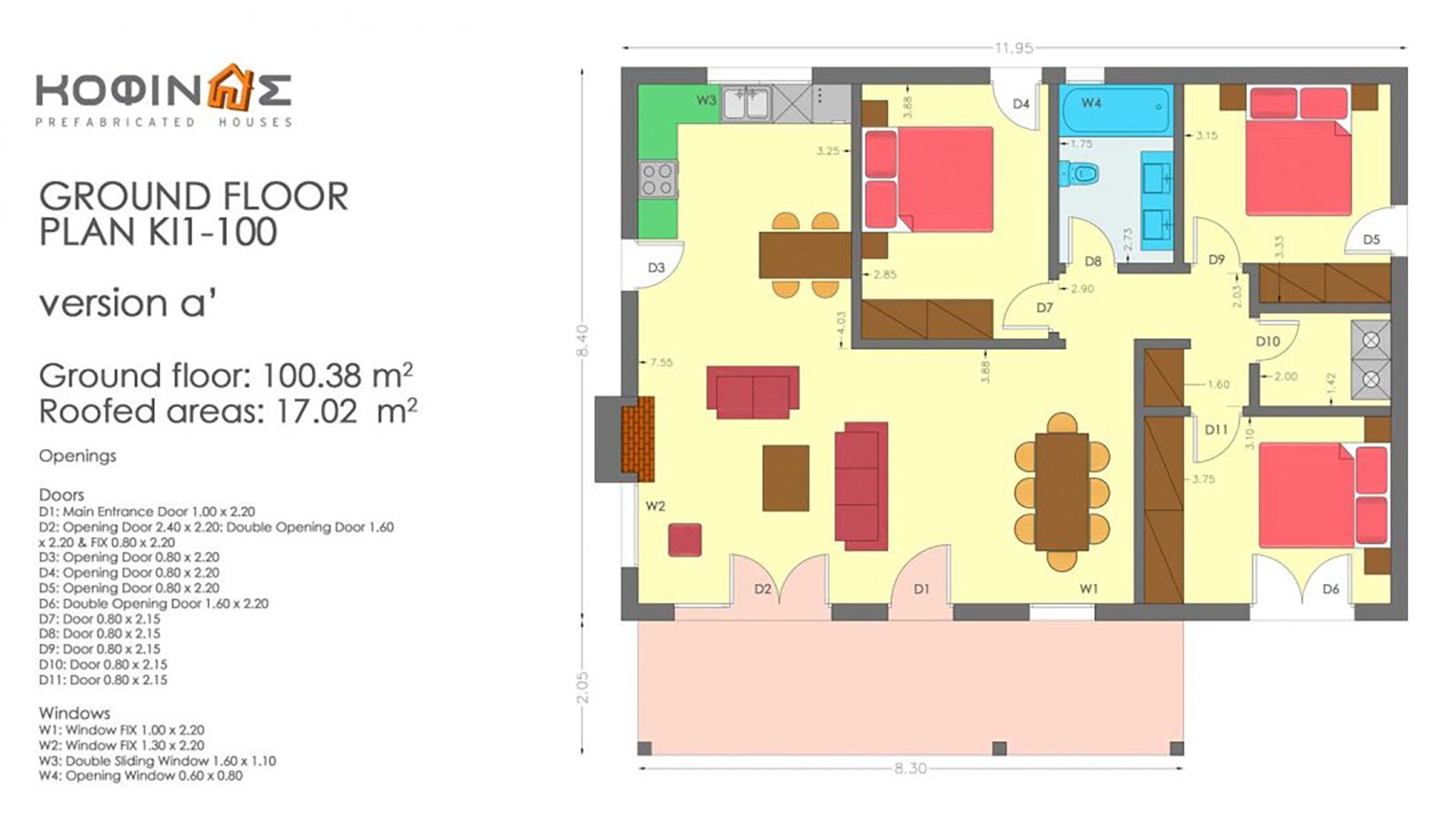 Single story house, KI1-100 (100,38 m²)