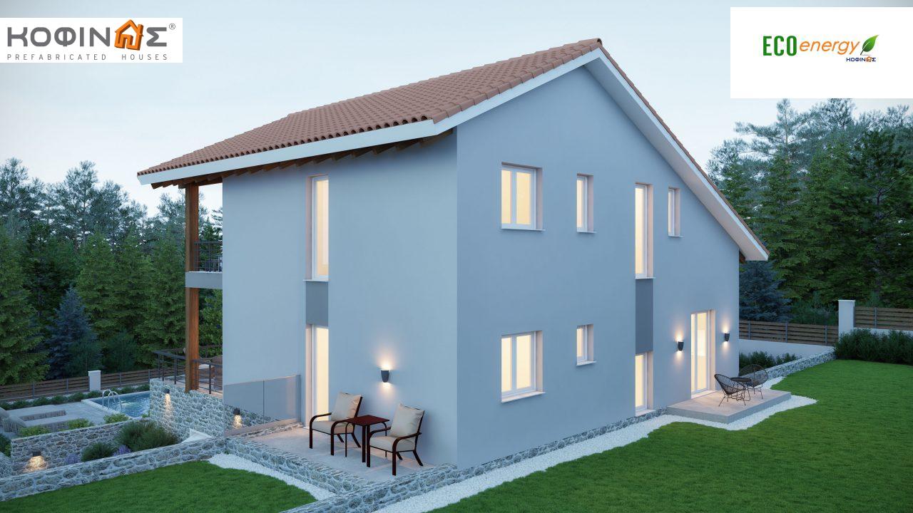 2-story house D-160, total surface 160.52 m² ,covered roofed areas 24.72 m²,balconies 10.32 m²0
