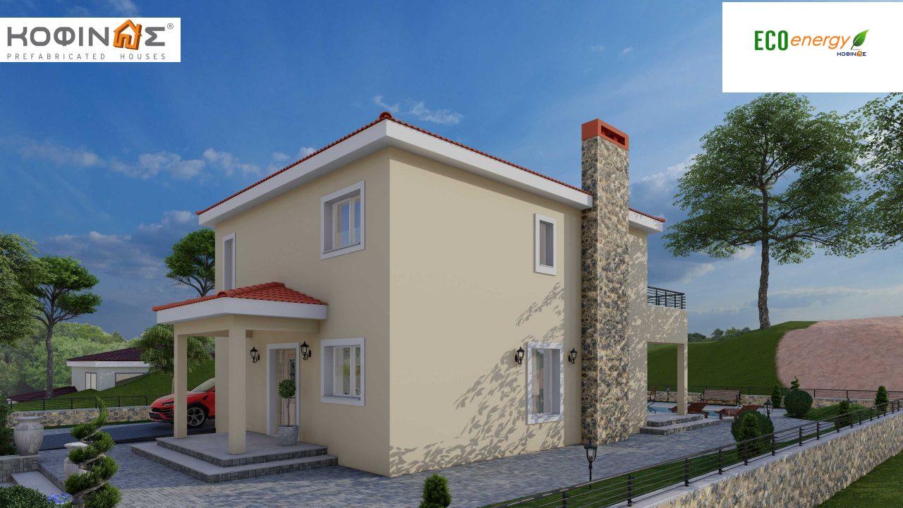 2-story house D-179, total surface of 179.38 m², +Garage 19.42 τ.μ. (=198.80 m²), covered roofed areas 30.90 m², Balconies 23.51 m²5