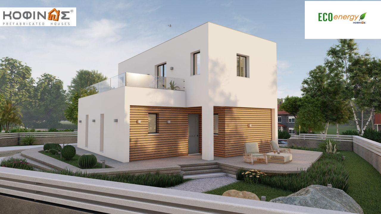2-story house D-129A, total surface of 129,45 m²,covered roofed areas 13.39 m²,balconies 32.15 m²4
