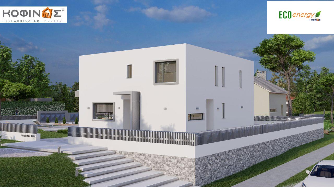 2-story house D 183B, total area 183.77 m²., +garage 41.98 m²(= 225,75 m²), covered areas 59.80 m², and balconies 28.09 m²6