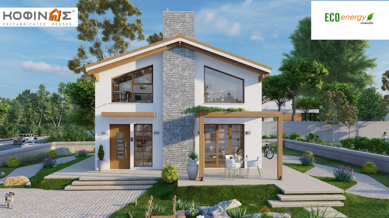 1-story house with attic IS-114 Α, total surface of 114,56 m² ,roofed areas 20,86 m²1