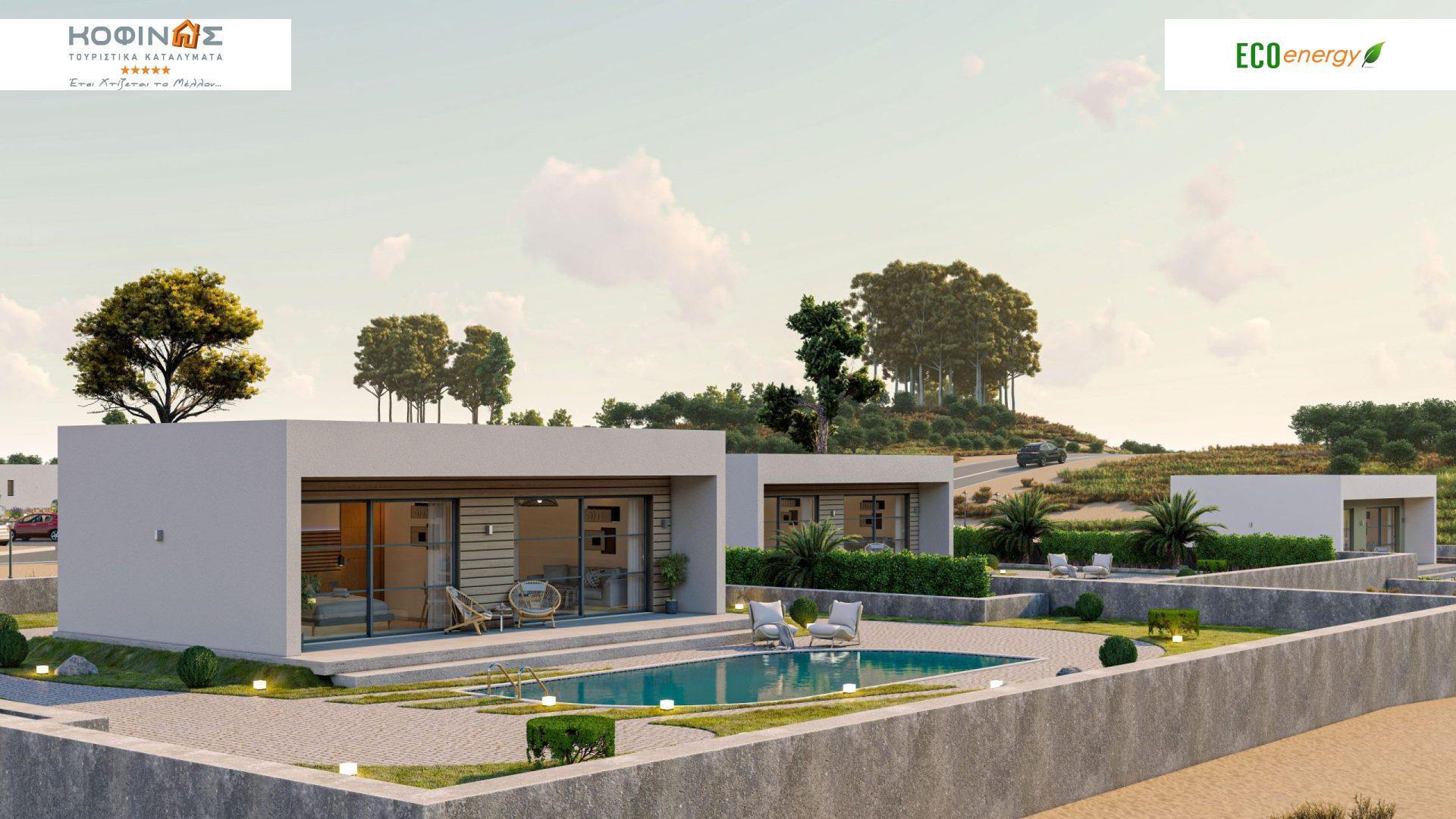 Společnost KOFINAS SA Vám představuje rezidenci o velikosti 49,57 m2 pro případ A a návrh turistického komplexu 4 ubytování. Každé ubytování může zahrnovat 1 koupelnu, 1 pokoj a obývací pokoj.