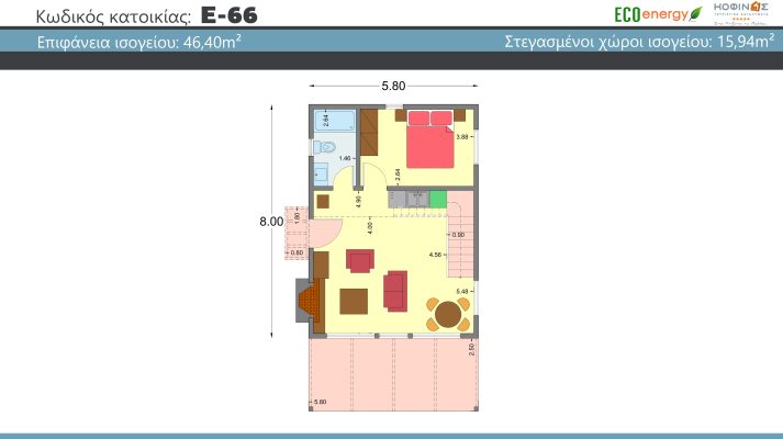 Prokataskeuasmena spitia KOFINAS SA, Energy apodosi, antiseismic, xamili katanalwsi, villa, oikologiki katoikia