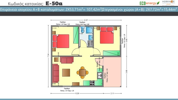Prokataskeuasmena spitia KOFINAS SA, Energeiaki apodosi, antiseismika, xamili katanalwsi, villa,oikologiki katoikia