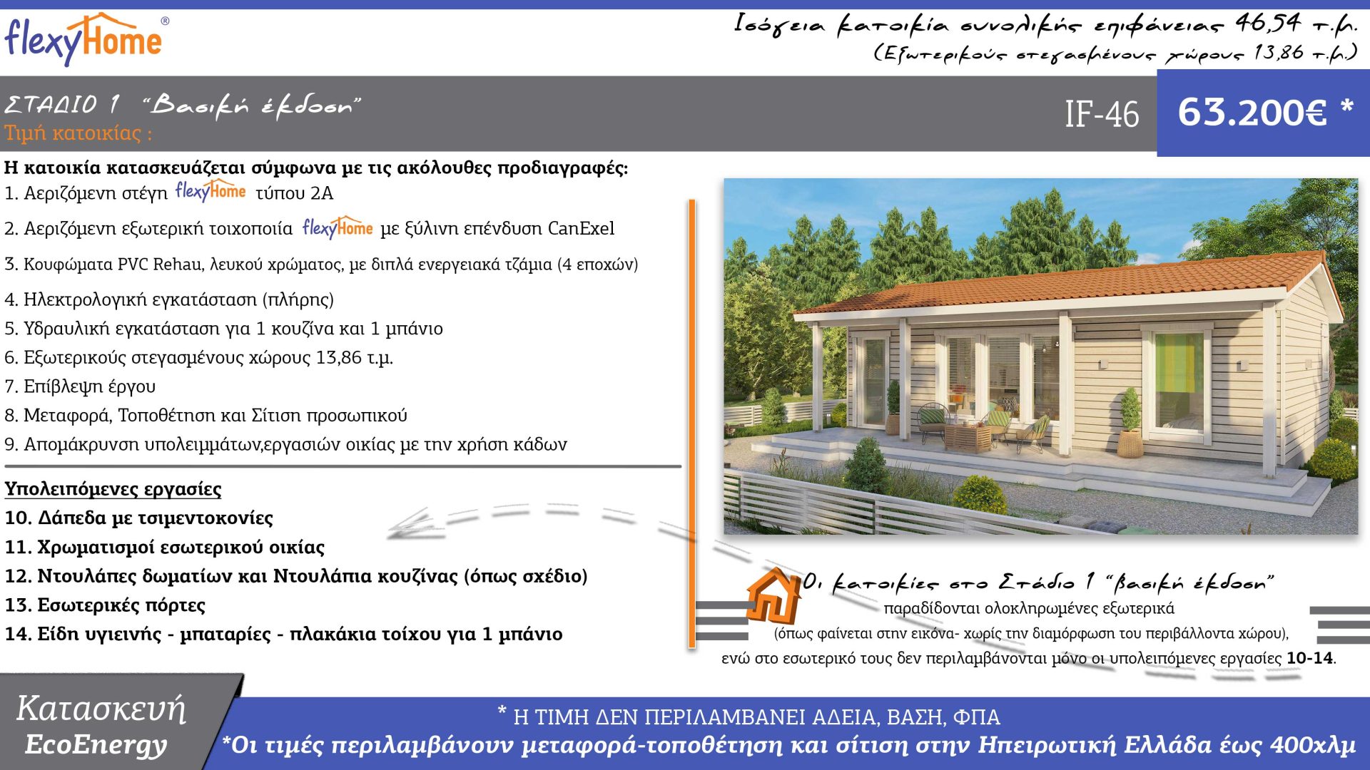 FlexyHome-IF-46-Νέος τιμοκατάλογος-Κοφινάς προκατασκευασμένα σπίτια