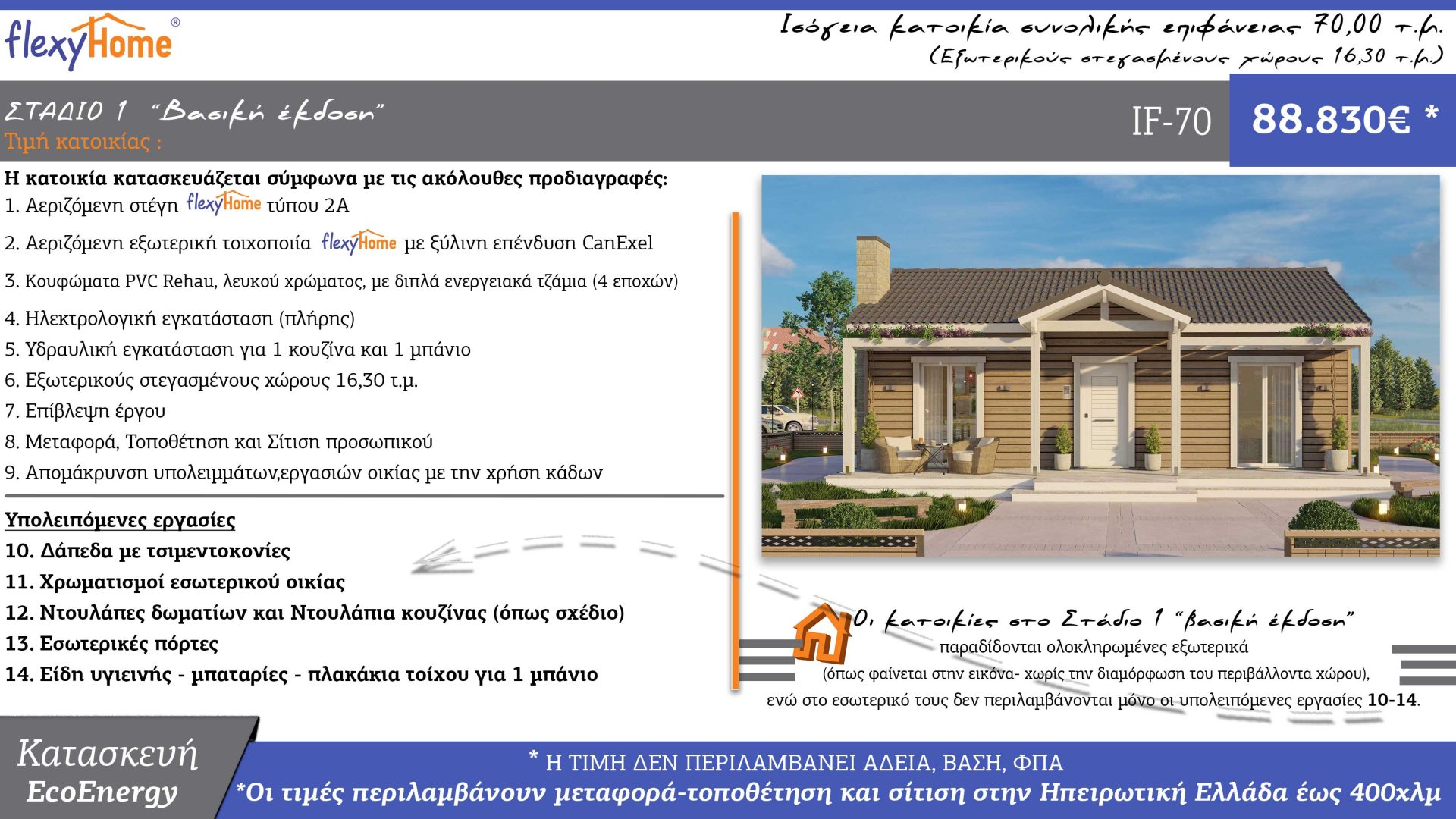 FlexyHome-IF-70-τιμοκατάλογος-Νέος τιμοκατάλογος-Κοφινάς προκατασκευασμένα σπίτια