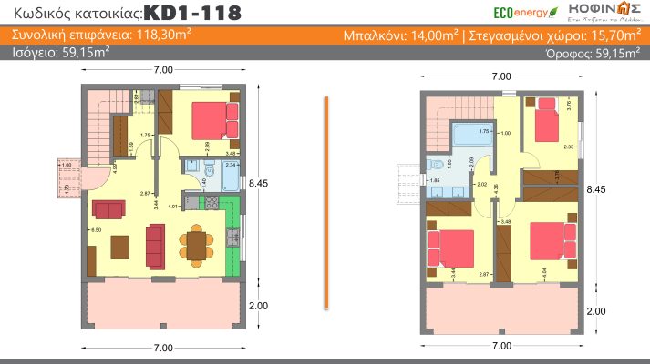 Νέα κάτοψη κοστολογημένης κατοικίας ΚD1-118- Κοφινάς - Έτσι Χτίζεται το Μέλλον