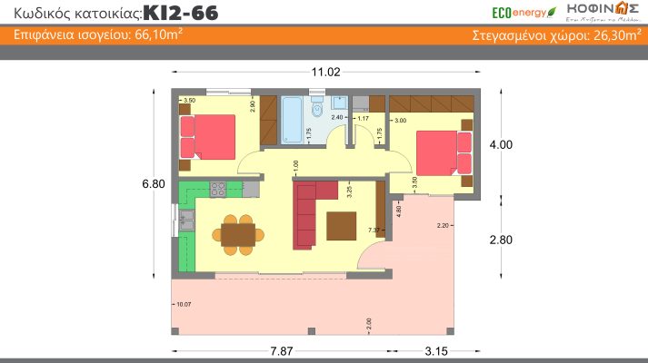 New floor plan of costed residence KI2-66- Kofinas - This is how the Future is Built